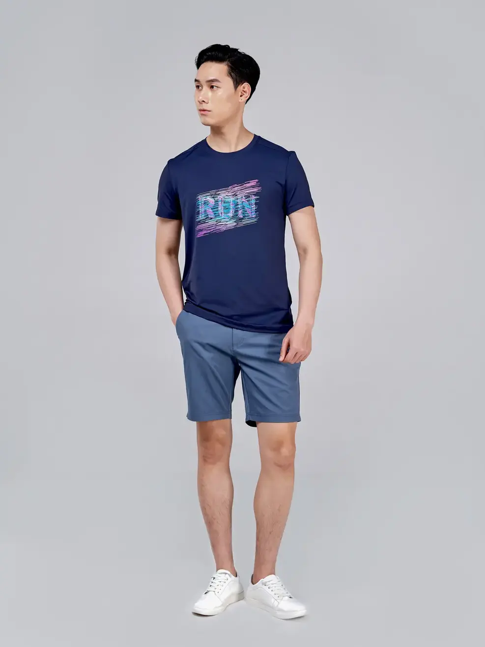 T-shirt thể thao nam run - Tím than - XL