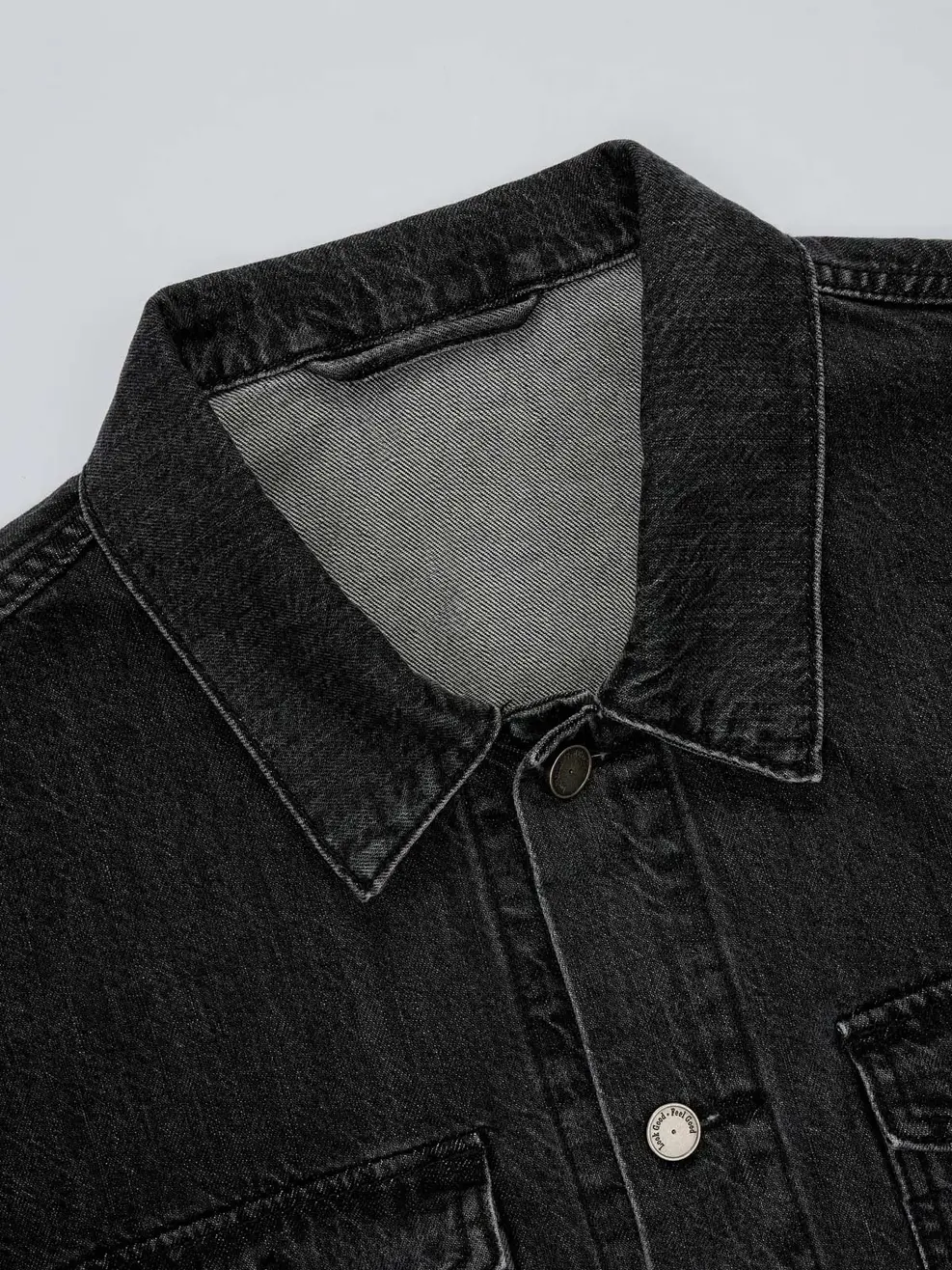 Áo Denim Nam Túi Ngực - Đen Khói - M