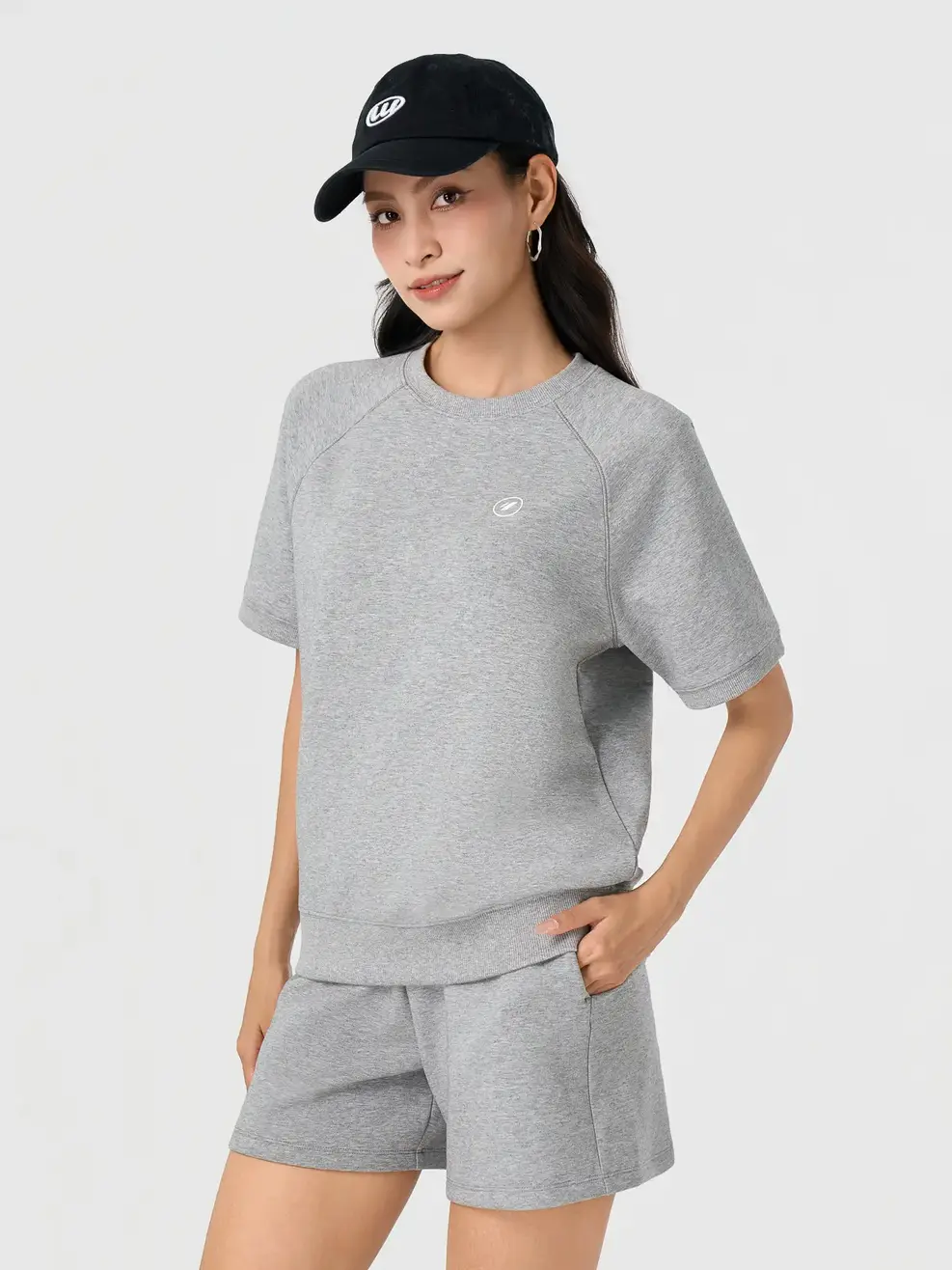 Bộ Đồ Nữ Tay Raglan - Melange xám 52 - S