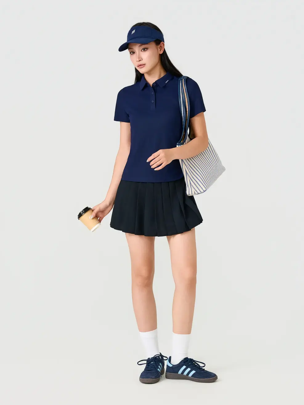 Áo Polo Nữ In ATHLETIC - Tím Than 020 - S