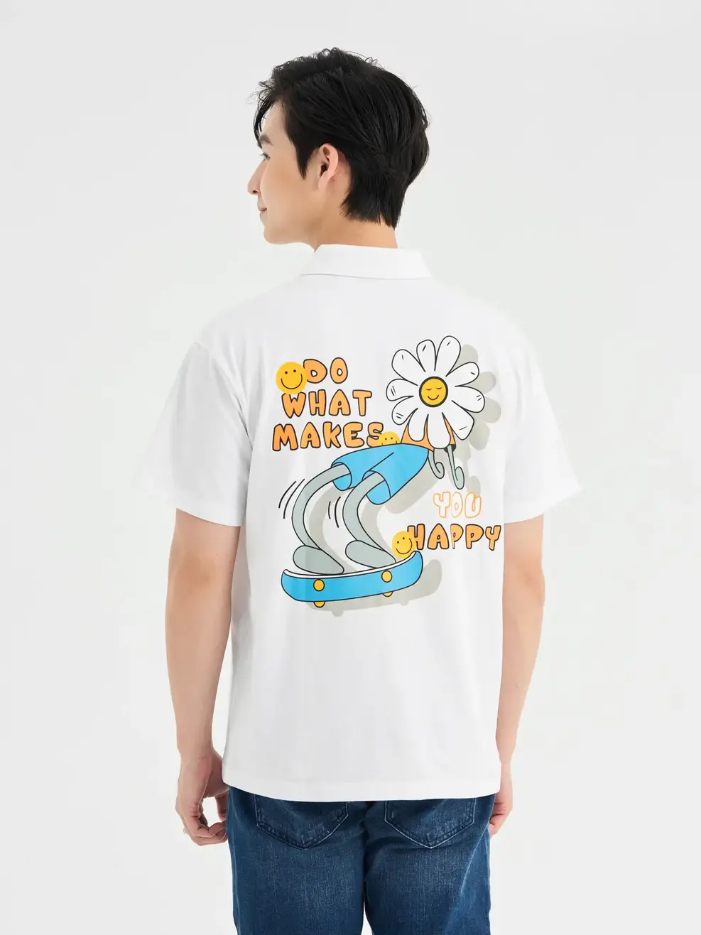 Áo Polo Yoguu What Make You Happy - Trắng - 1