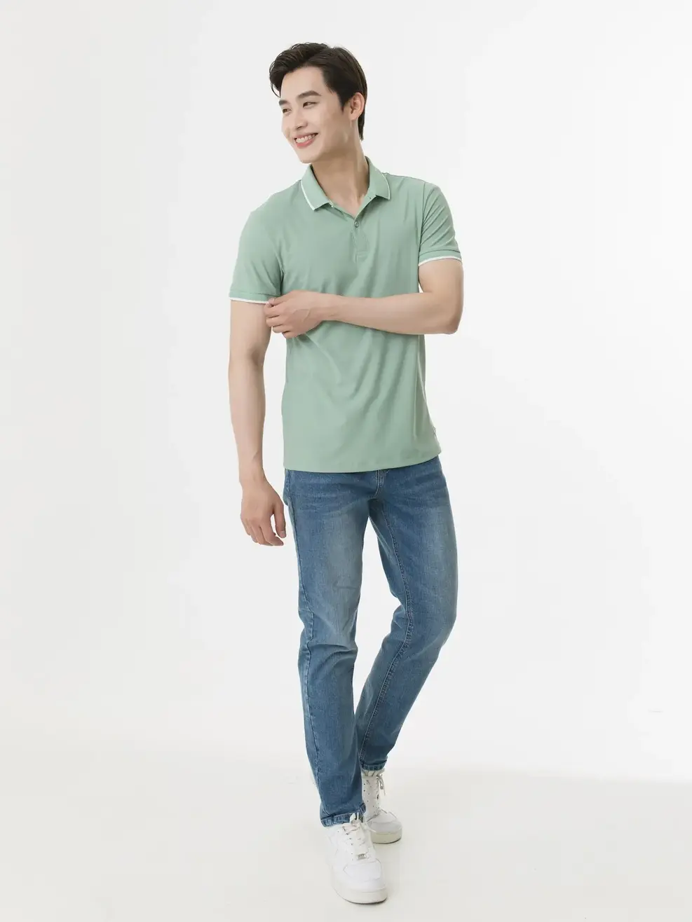 Polo Nam Airycool Bo Quả Trám - Xanh mint - 3XL