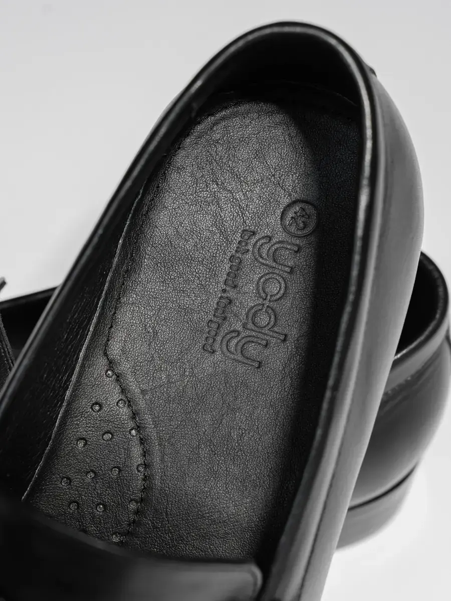 Giầy nam penny loafer da bò nappa cao cấp - Đen - 39