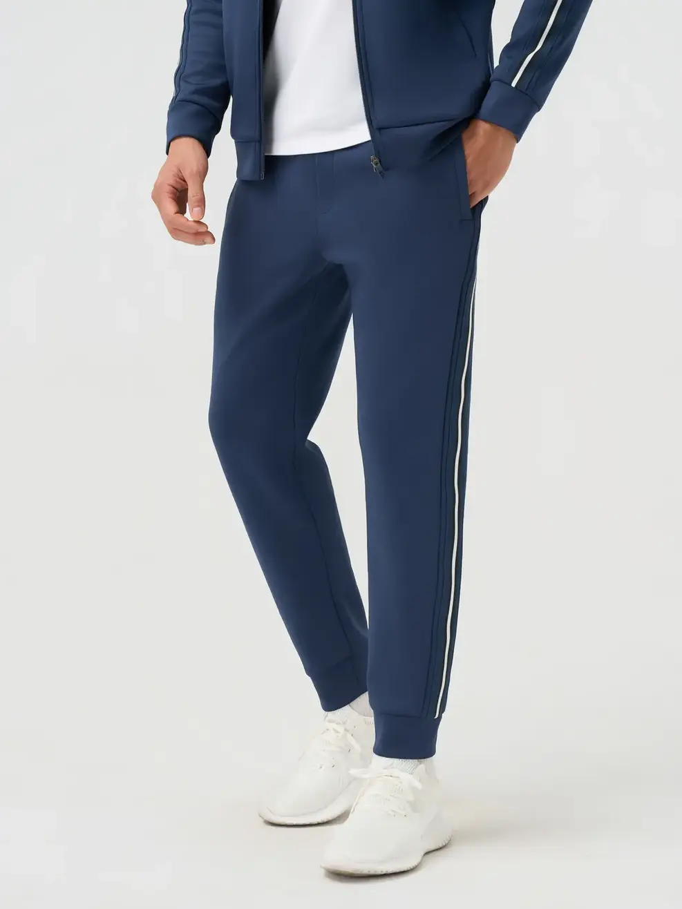 Bộ Đồ Nỉ Nam Thể Thao Phối Dây Dệt - Tím Than 009 - M