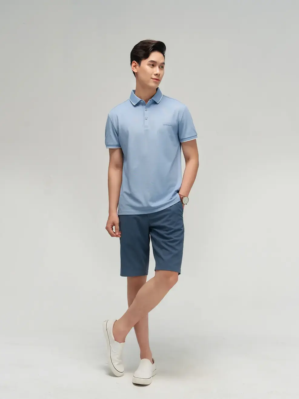 Quần Shorts Nam Kaki Diễu Túi Hậu (QSM5057) - Xanh Ngọc 068 - 30