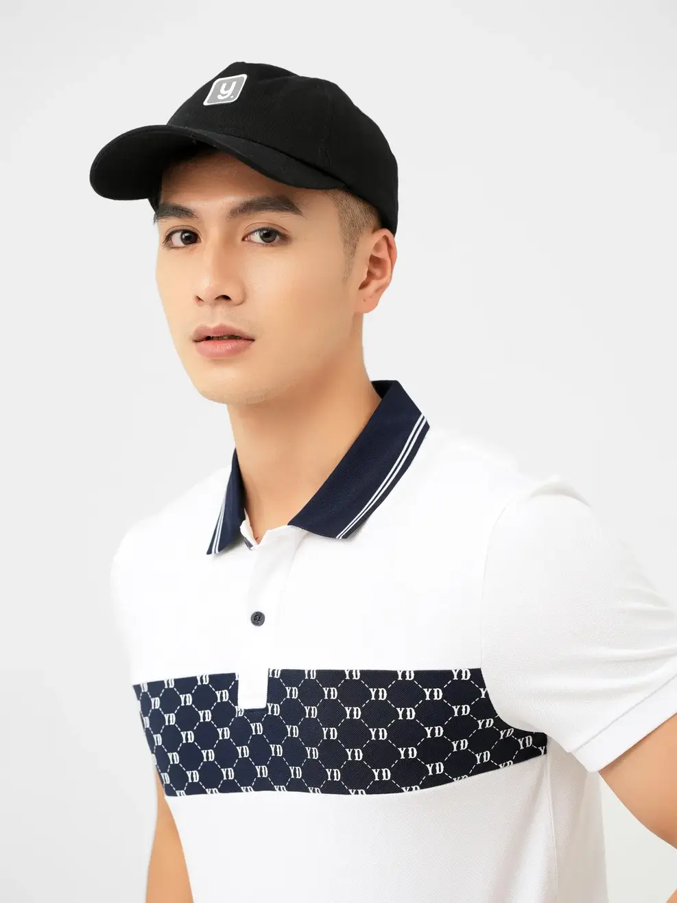 Mũ Nam In Chữ Y - Đen