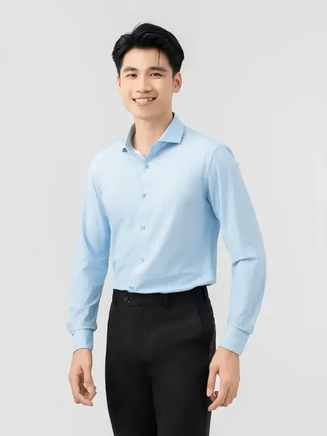 Áo Sơ-mi nam dài tay Knit kẻ sọc (SMM7019)