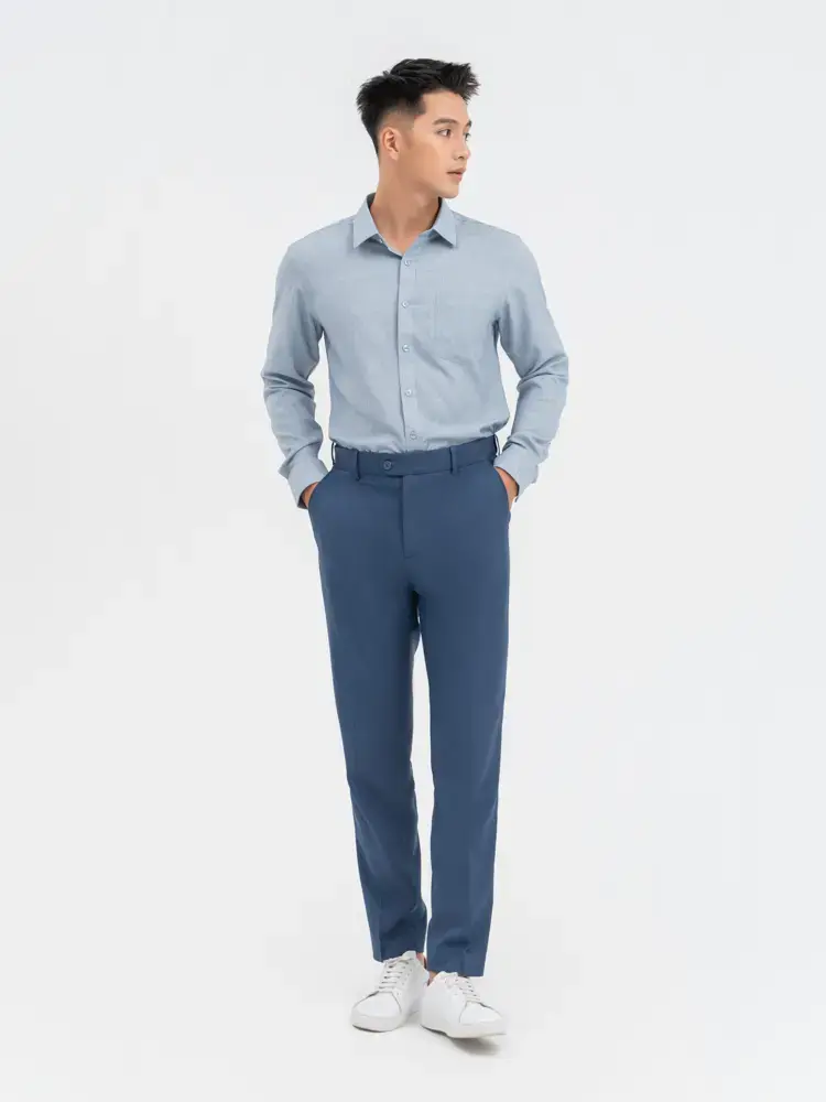 Quần Âu Nam Slim Cạp Di Động - Xanh đậm - 29