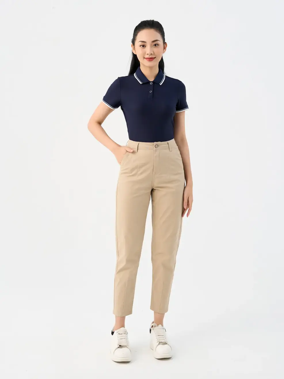 Khaki co giãn nữ - Be sáng - 25