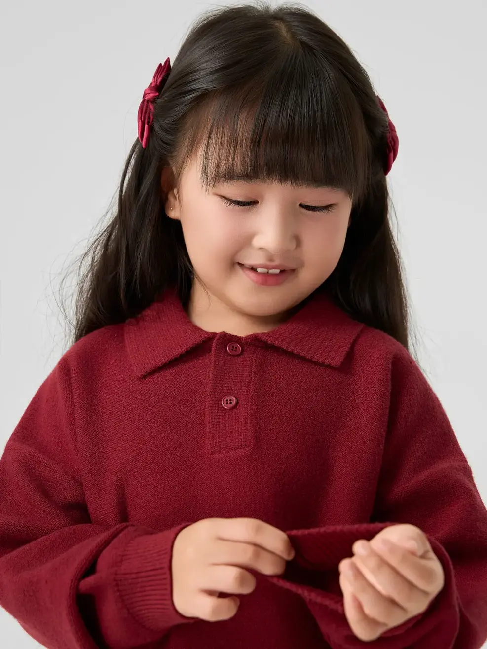 Áo Len Bé Trai Cổ Polo - ĐỎ 021 - 110