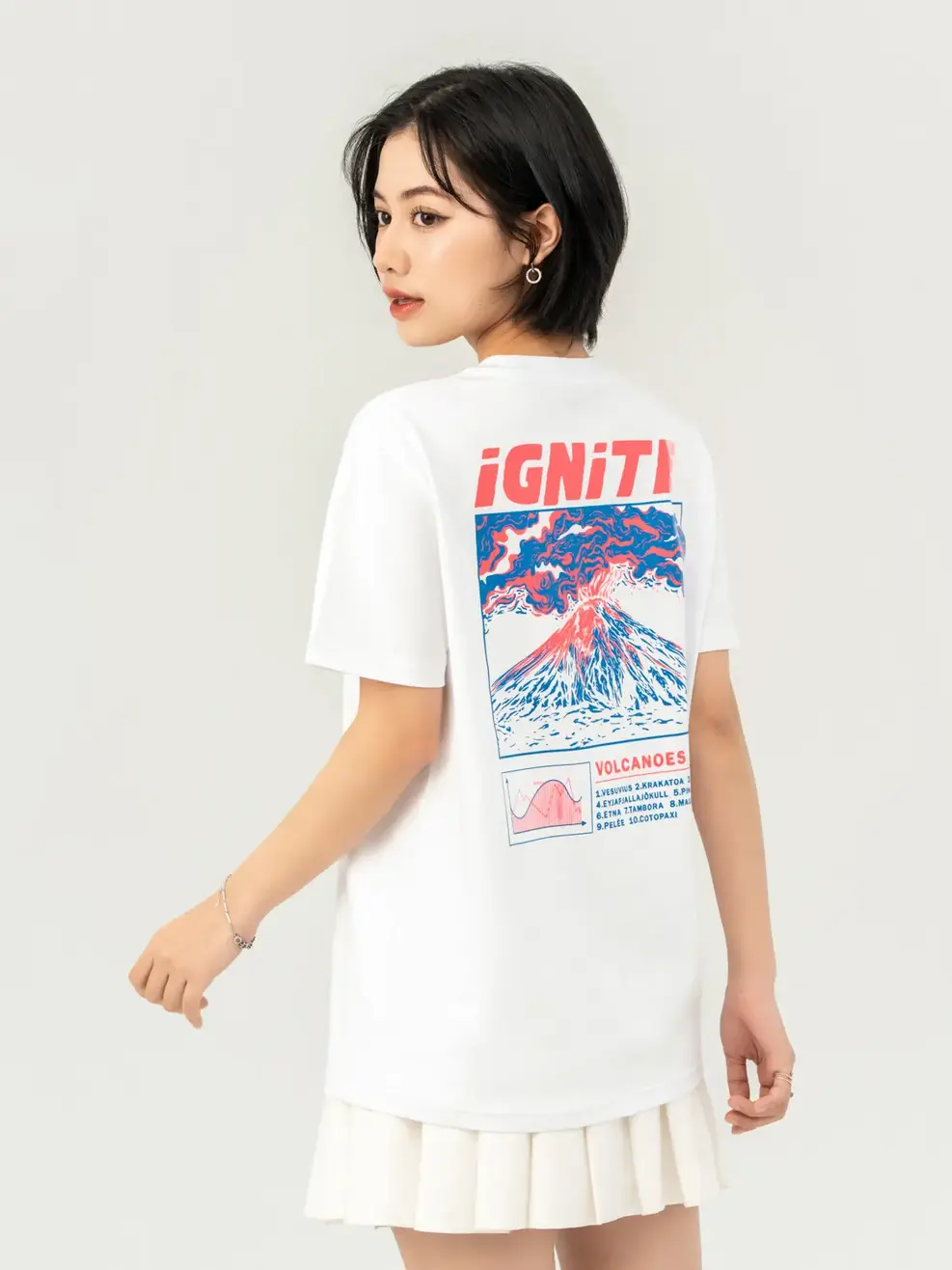 T-shirt Nữ Dáng Rộng In Ignite Bột Ngô - Trắng 1 - S
