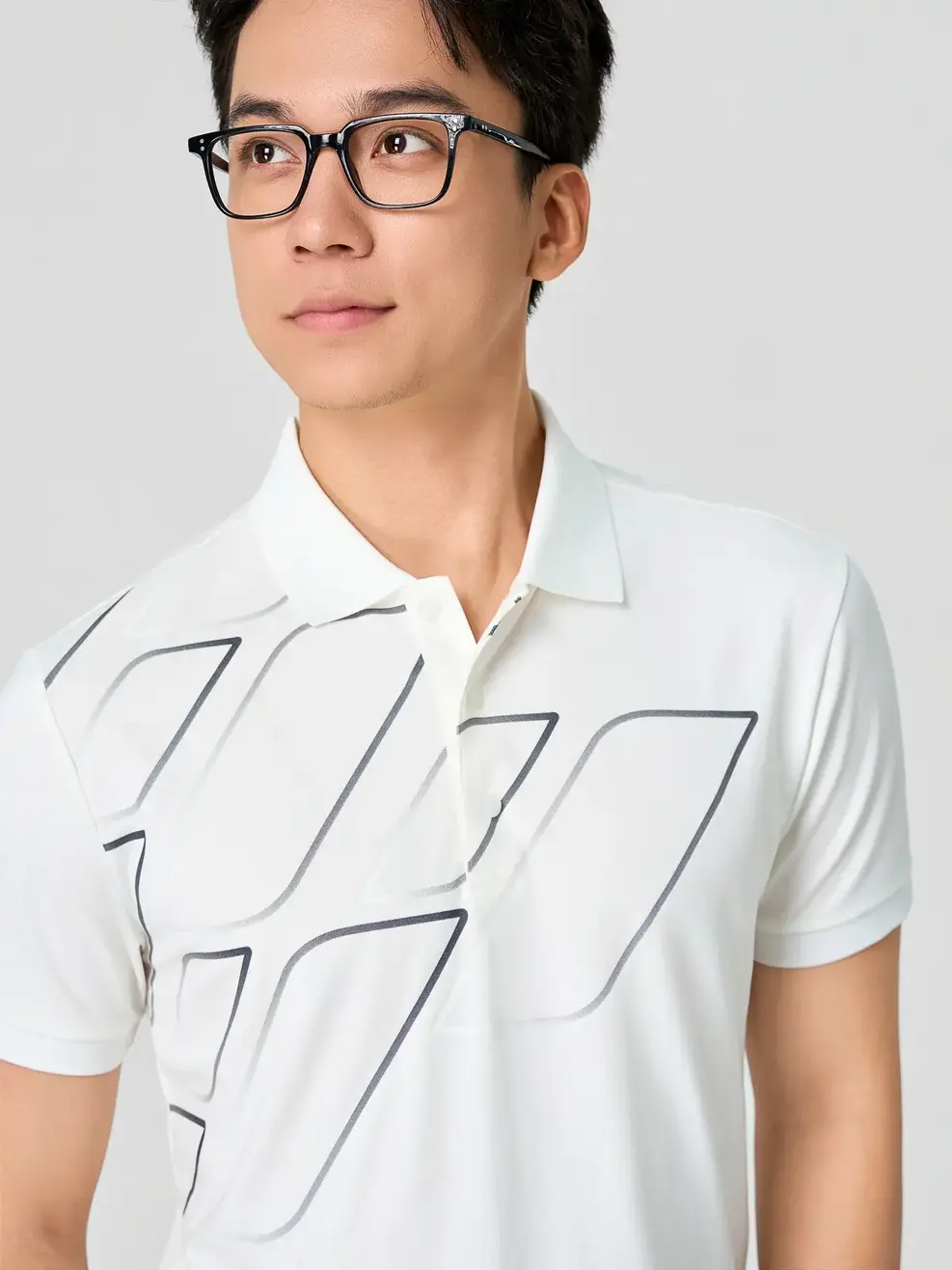 Áo Polo Nam Slim In Thân Trước Có Xẻ Tà - Trắng 001 - M
