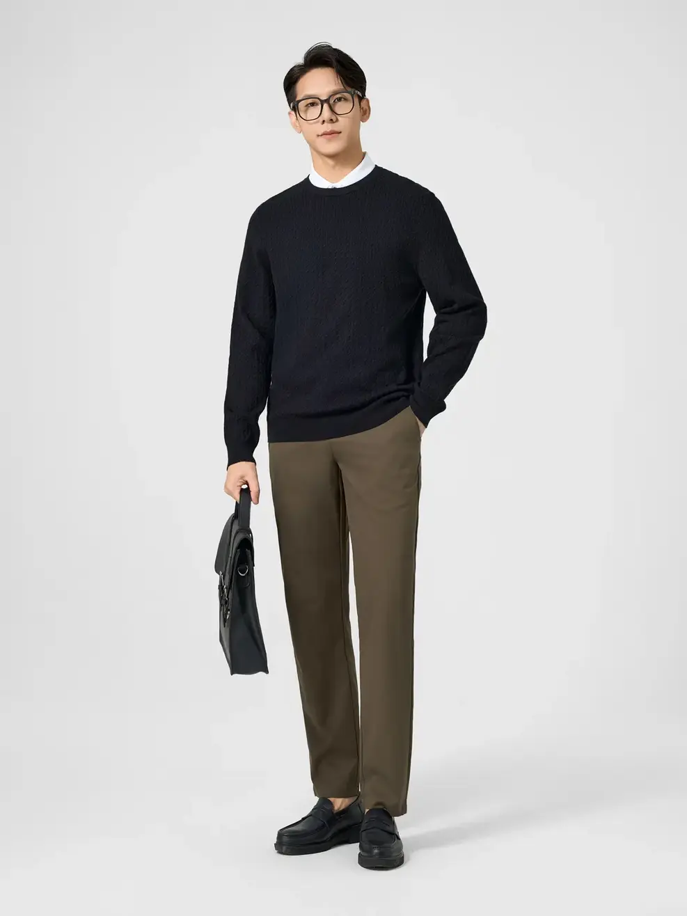 Quần Kaki Nam Phối Túi Sườn - Nâu đậm - 29