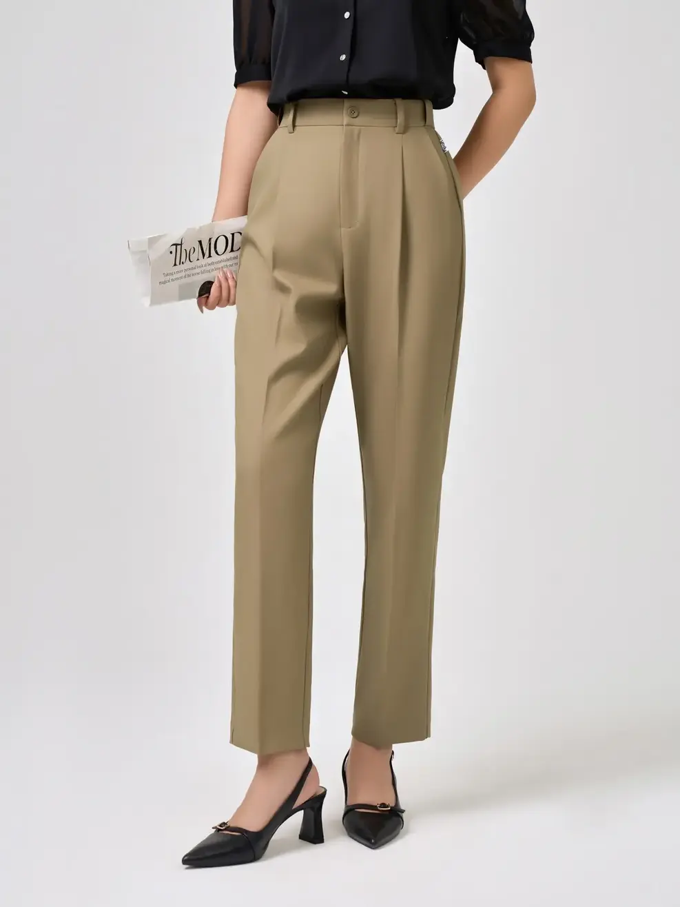 Quần Tây Nữ Nano Chun Di Động - Nâu be - M