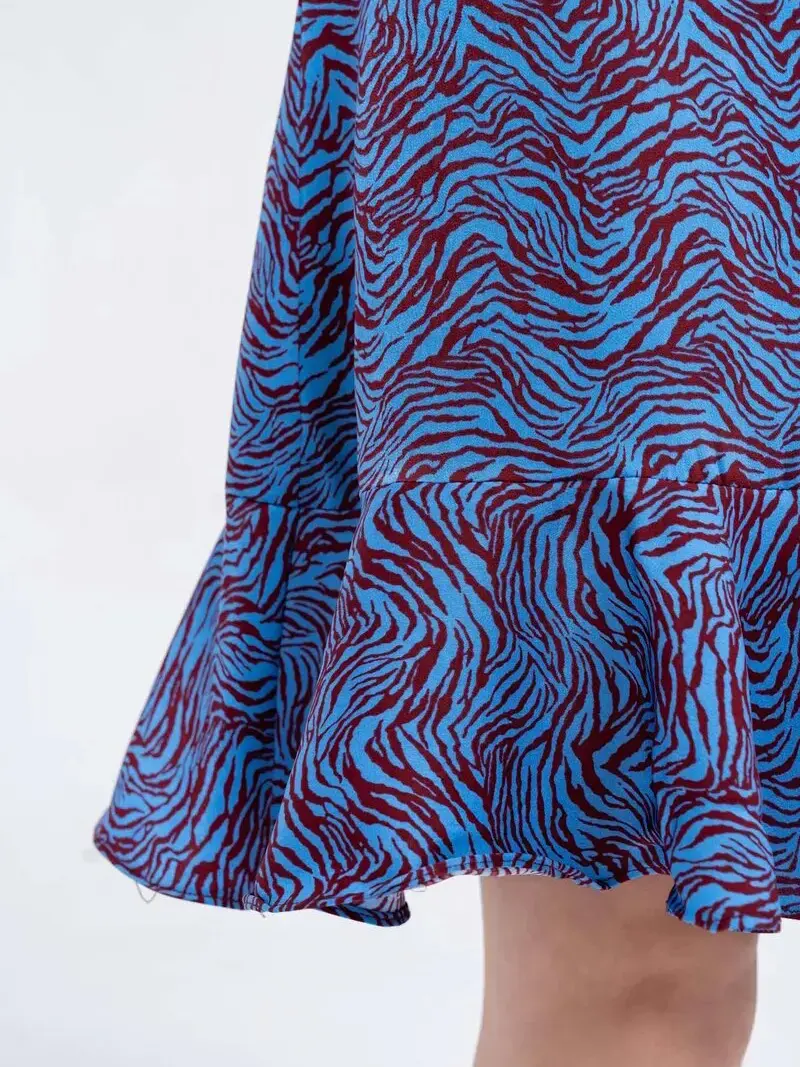 Đầm xòe đai thắt eo - Xanh - M