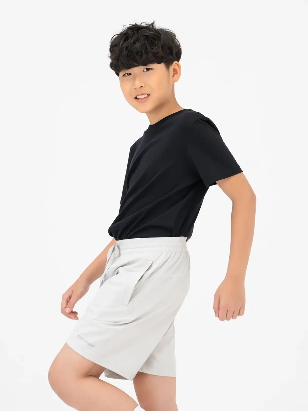 Quần Short Thể Thao Kid Túi Ốp - Ghi Sáng  - 8