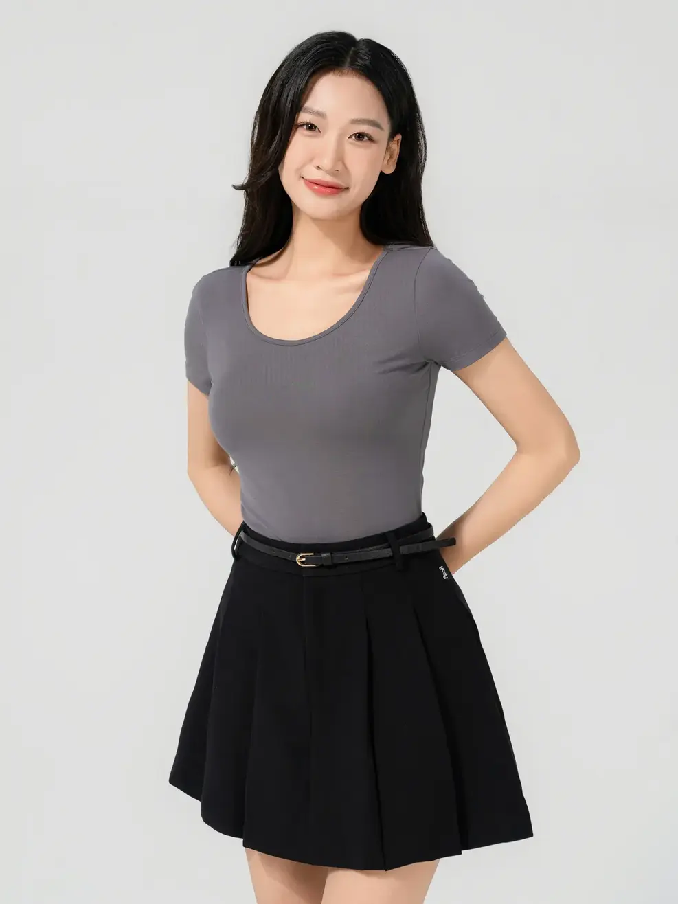 T-shirt Nữ  Cổ Rộng Crotop - Xám - S