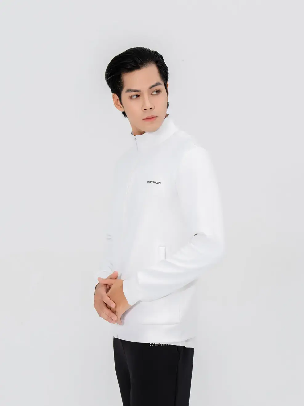 Áo khoác thể thao nam bo gấu  - Trắng - M