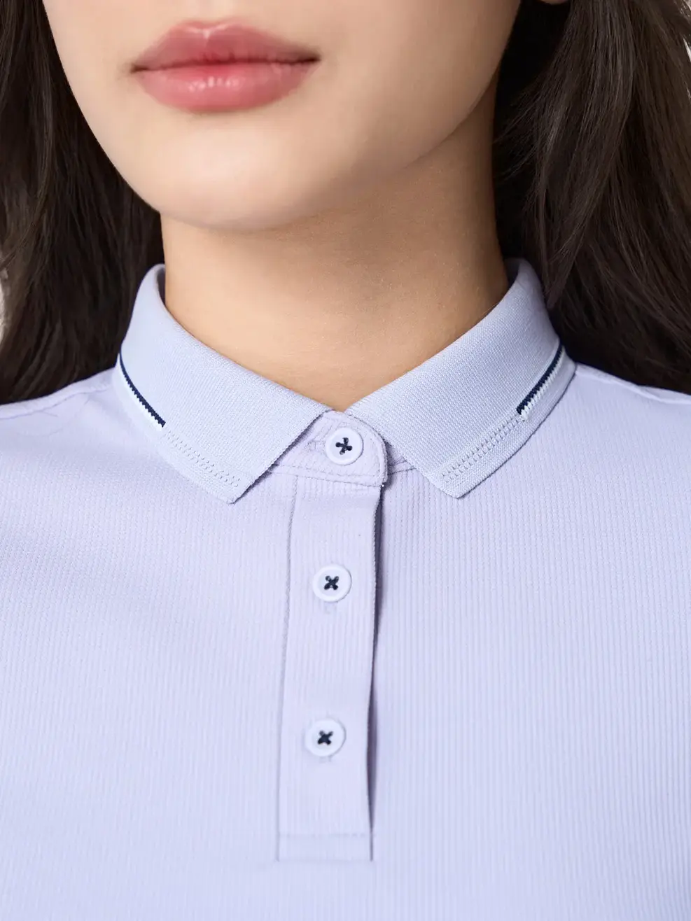 Áo Polo Vải Siêu Co Giãn Bo Cổ Dệt - Màu tím 002 - XS