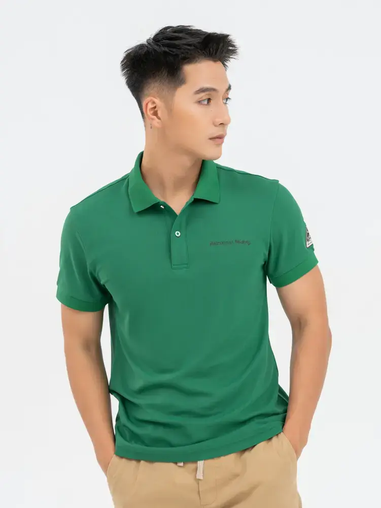 Polo Nam Cafe Dệt Tổ Ong Mickey Phi Hành Gia - Xanh Lá - M