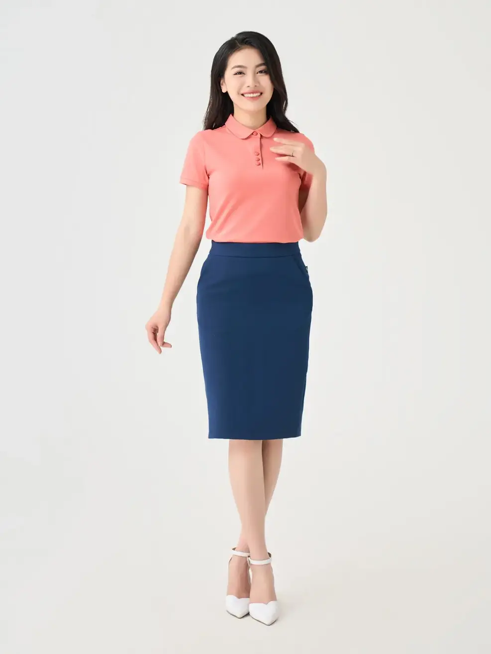 Áo Polo Nữ Cổ Sen - Gạch - S