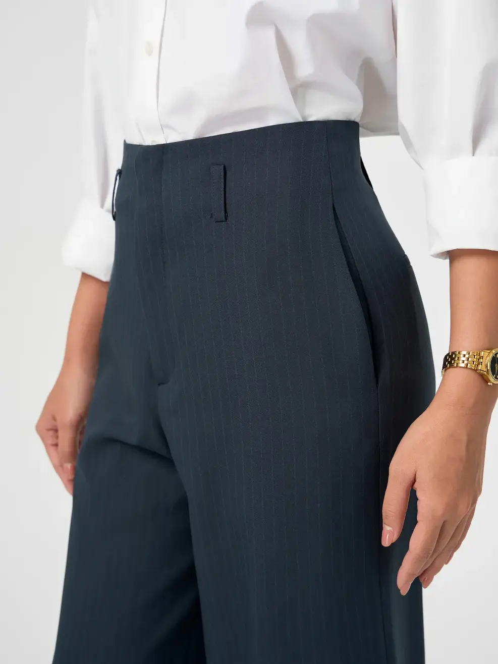 Quần Nữ Suông Cạp Liền Cao Tôn Dáng - Kẻ Tím Than 135 - S