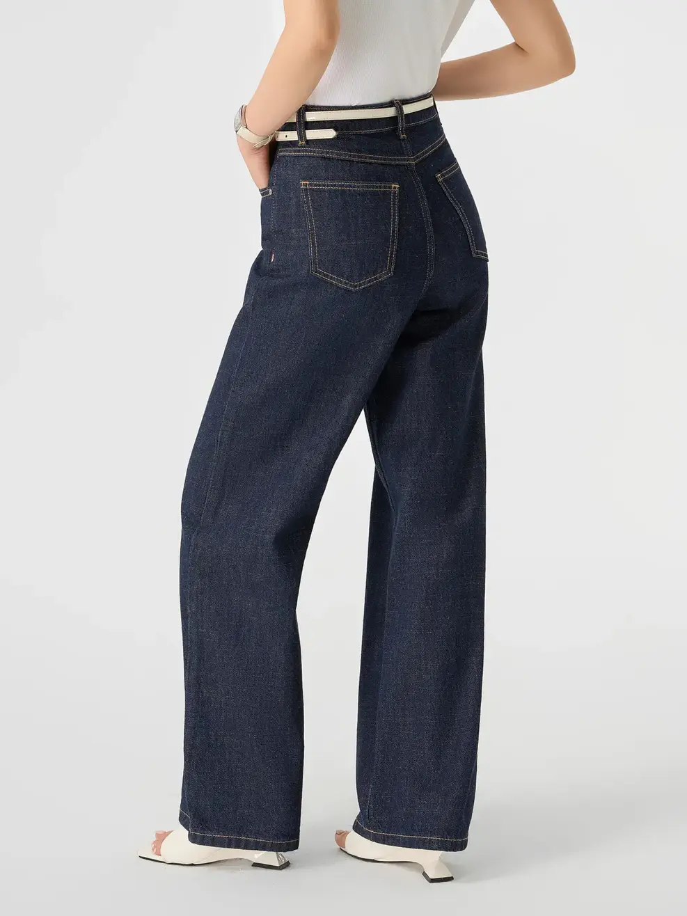 Quần Jeans Suông Gai Xanh - Màu chàm 001 - 26