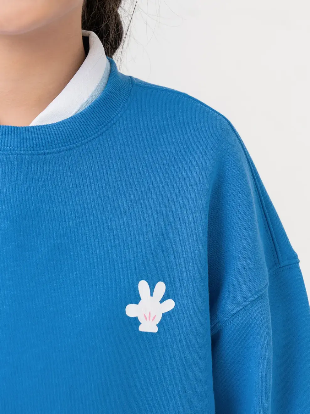 Áo Dài Tay Kid Happy Face Mickey - Xanh coban - 10