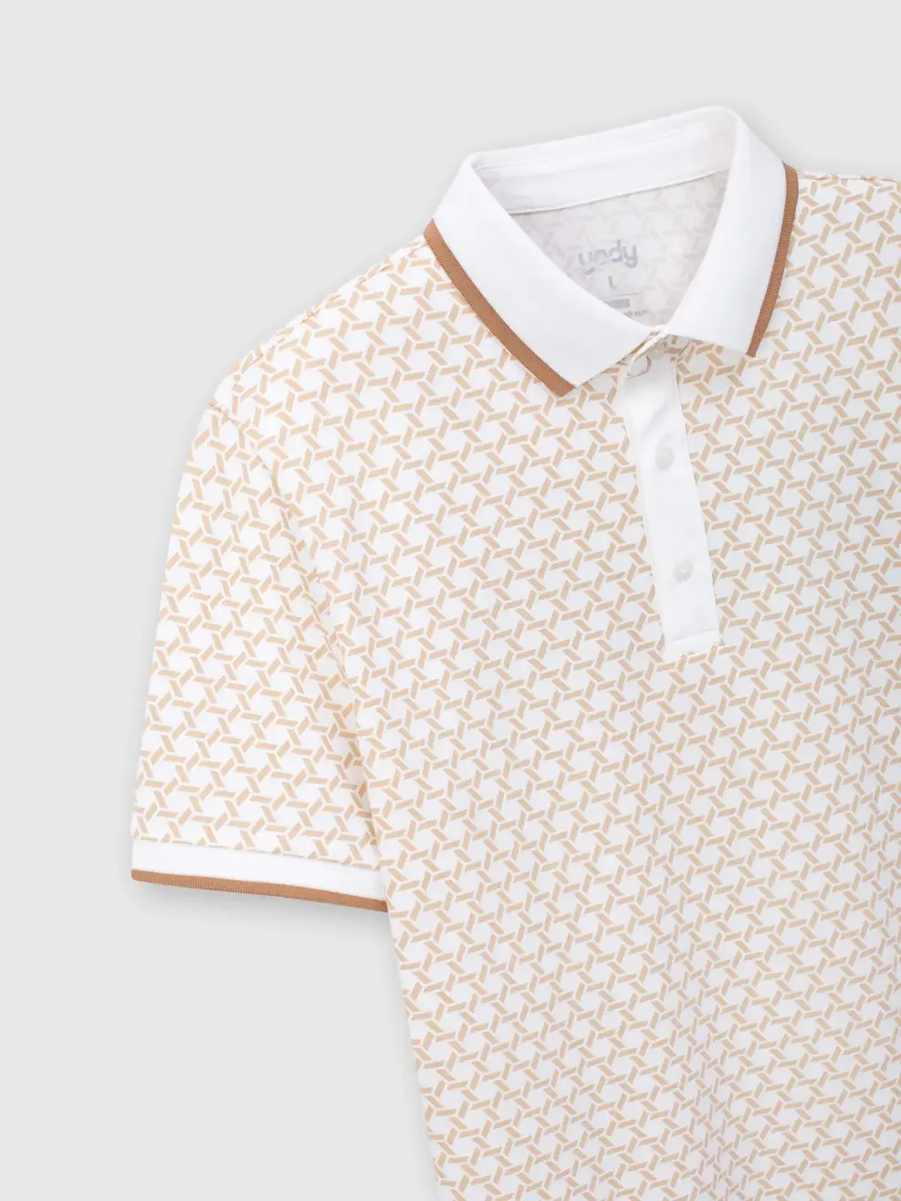 Áo Polo Hoạ Tiết In Tràn - Hoạ Tiết Be 004 - S