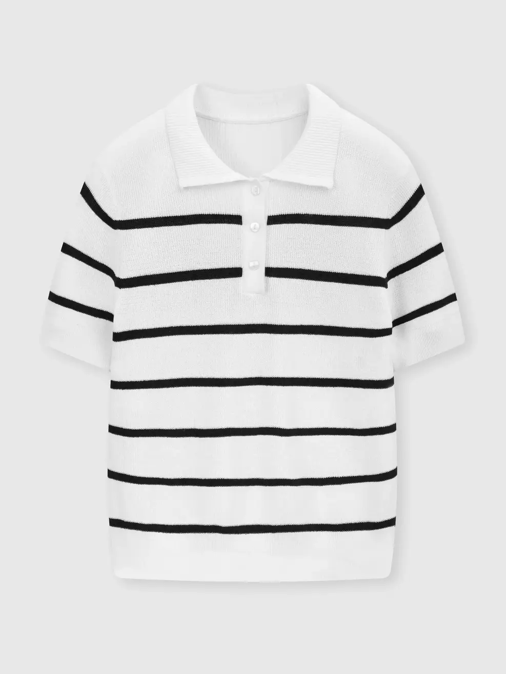 Áo Len Polo Nữ Kẻ Ngang - Kẻ Trắng 074 - S
