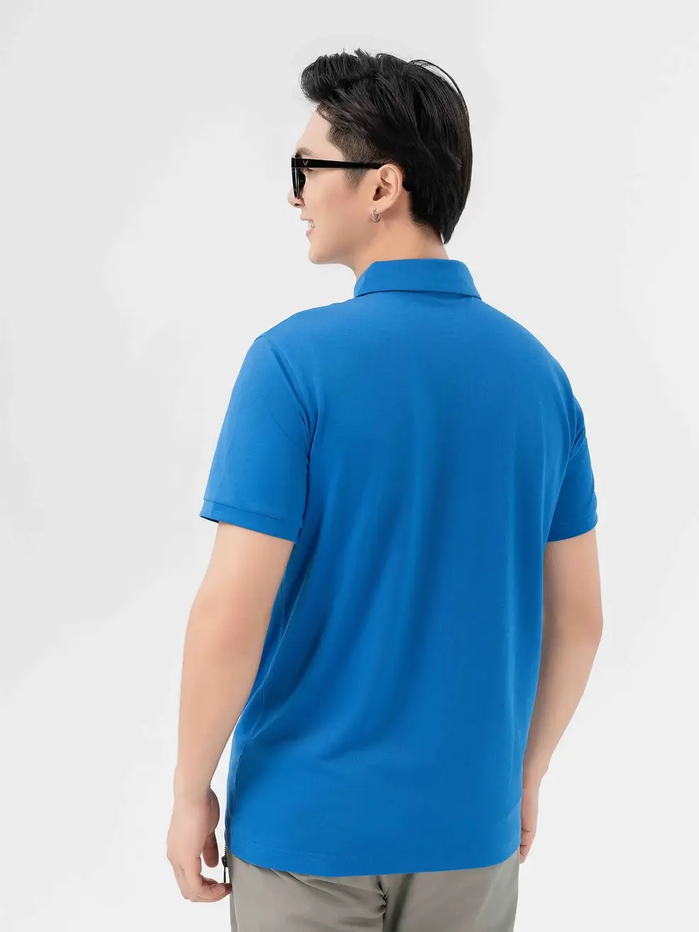 ÁO POLO NAM TÚI NGỰC PHỐI CÚC - Xanh bích - M