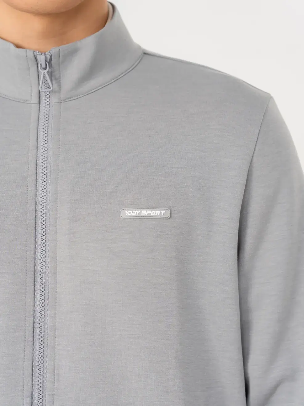 Bộ Đồ Thể Thao Nam Nỉ Cổ Dựng In Sườn - Xám đậm - XL