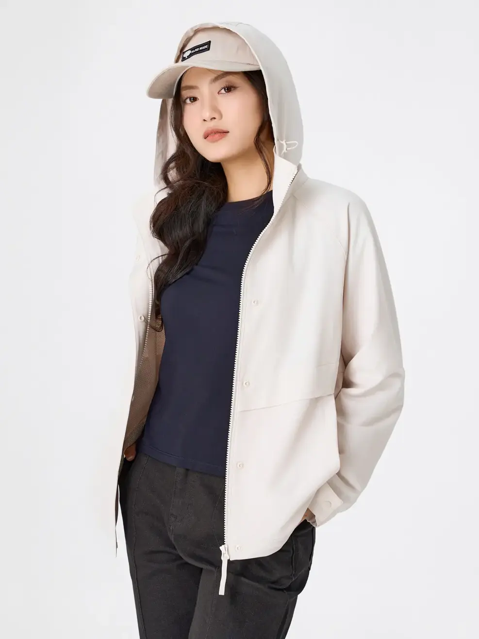 Áo Khoác Gió Nữ 4c Plus Dáng Suông - Xám 003 - S