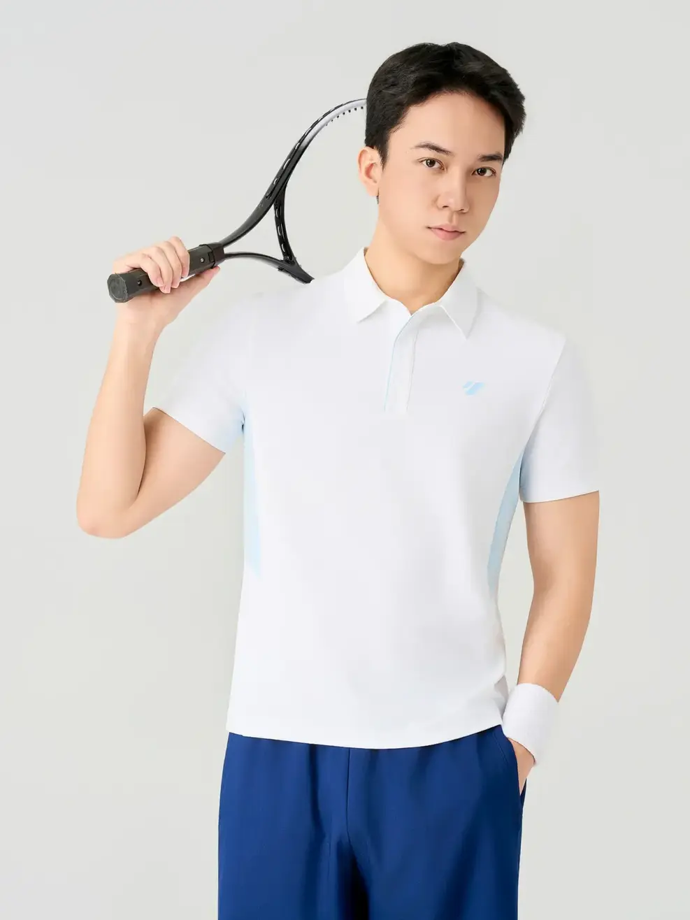 Áo Polo Sport Nam Slim Phối Thân - White 004 - M