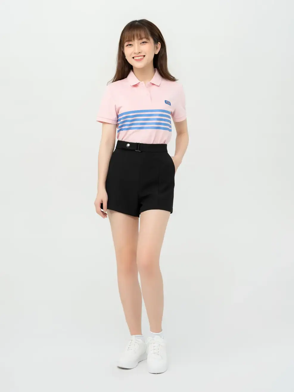 Quần Short Nữ Đai Cạp - Đen - S