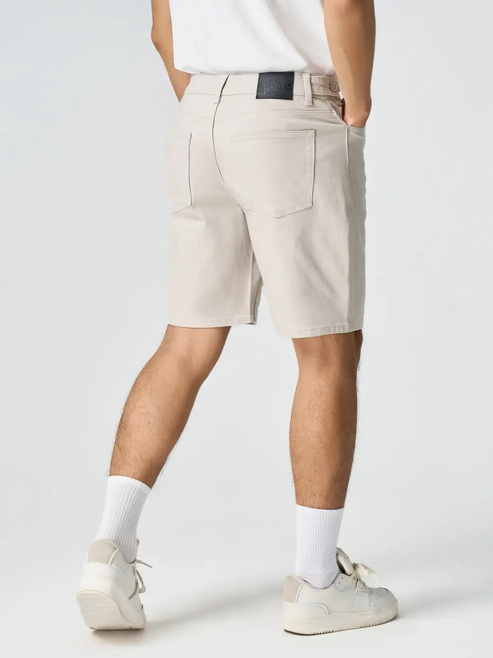 Quần Short Jeans Nam Cạp Phối Cúc - Be 008 - 28