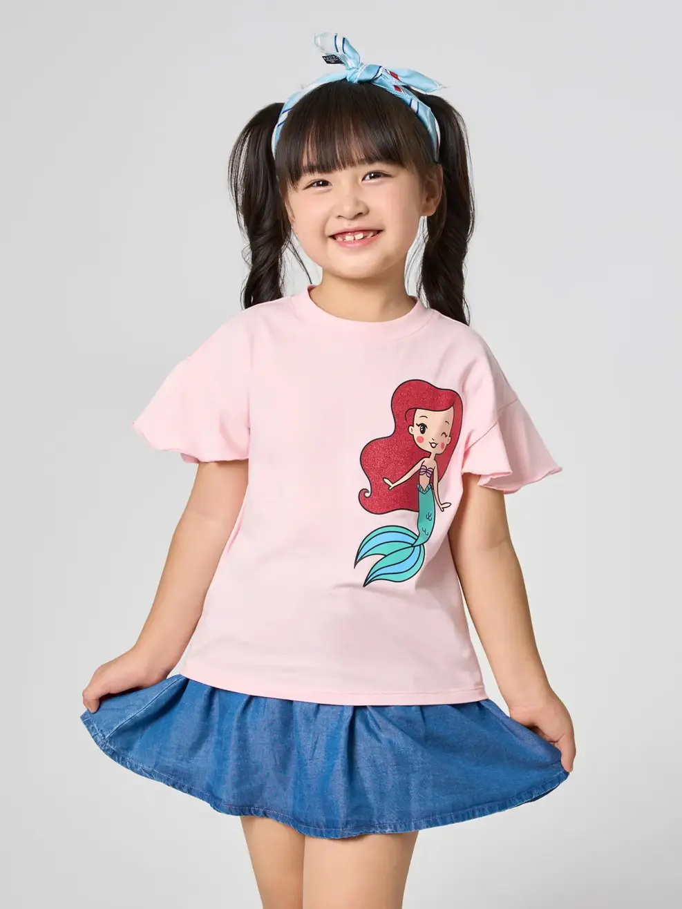 Áo Phông Bé Gái Nàng Tiên Cá - HỒNG PHỚT - 4-5