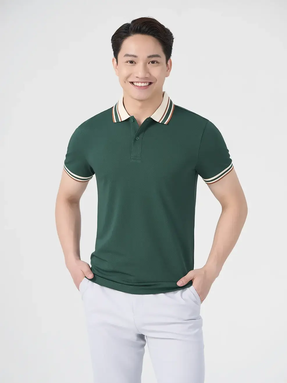 Áo Polo Nam Bo Cổ Phối Màu (APM7213) - XANH 067 - M