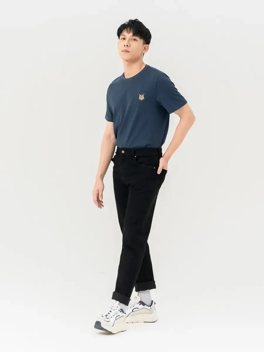 T-shirt Nam Thêu Ngực Bột Ngô - Navy - M