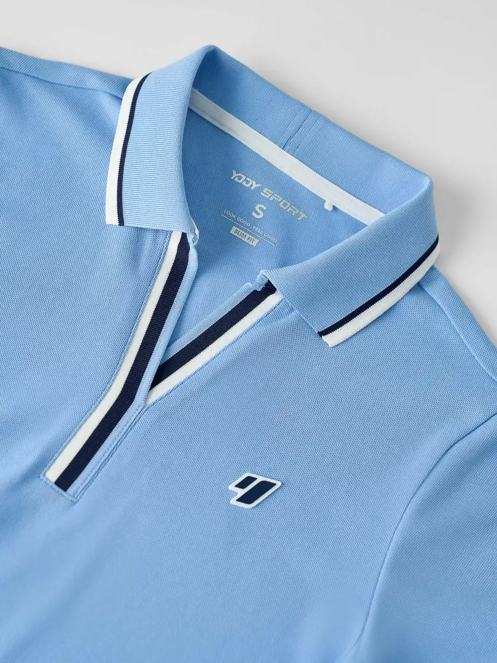 Áo Polo Bo Phối Màu - Xanh da trời 050 - S