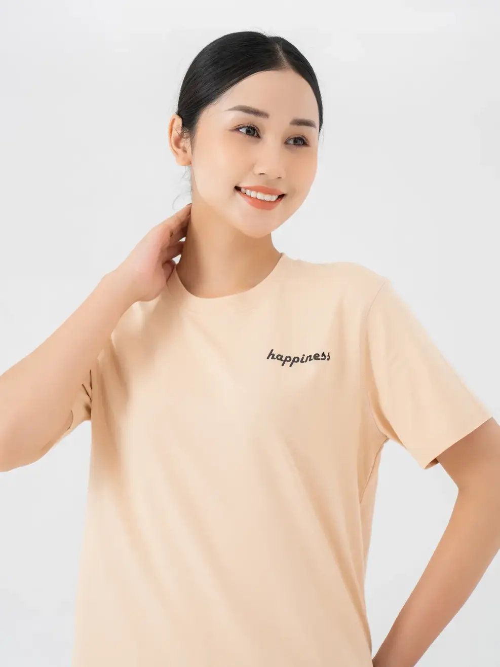 Đồ Bộ Nữ Dáng Suông In Happiness 100% Cotton - Be - L