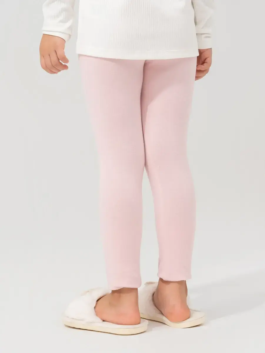 Quần Leging Kid Cạp Cao Dải Chỉ - Hồng - 2-3