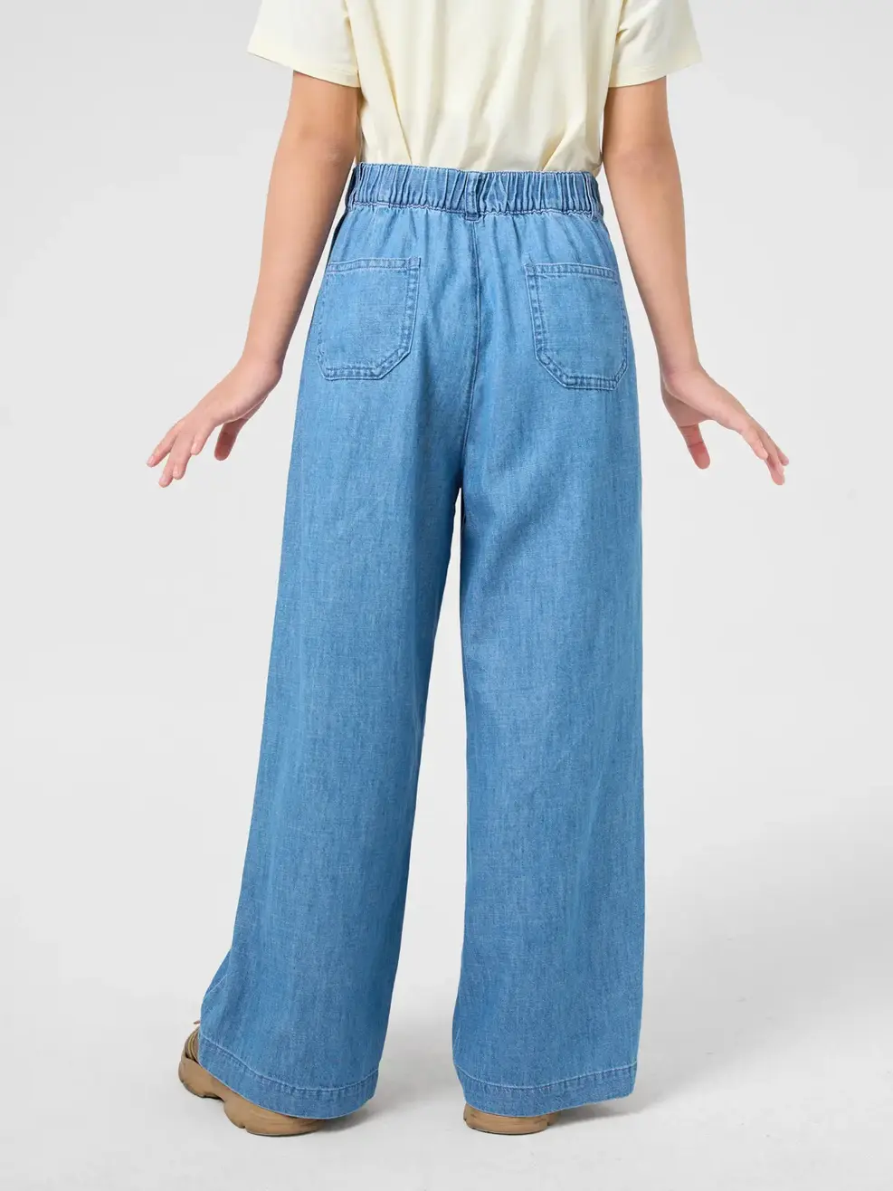 Quần Jeans Kid Nữ Giấy Ống Rộng - Màu chàm 003 - 8-9