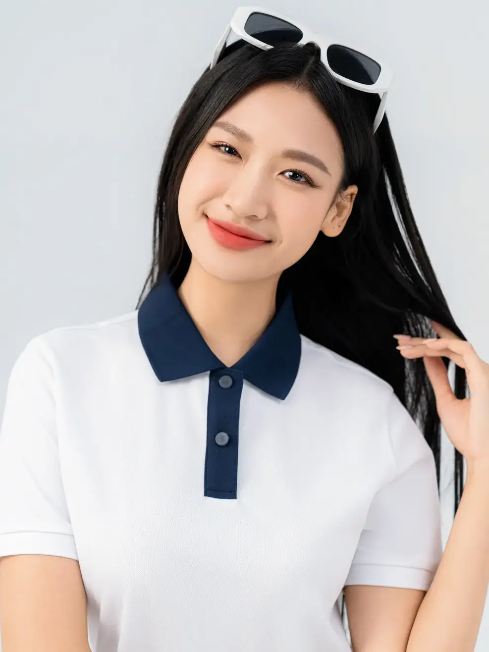 ÁO POLO NỮ GẤU BO - Trắng. - M