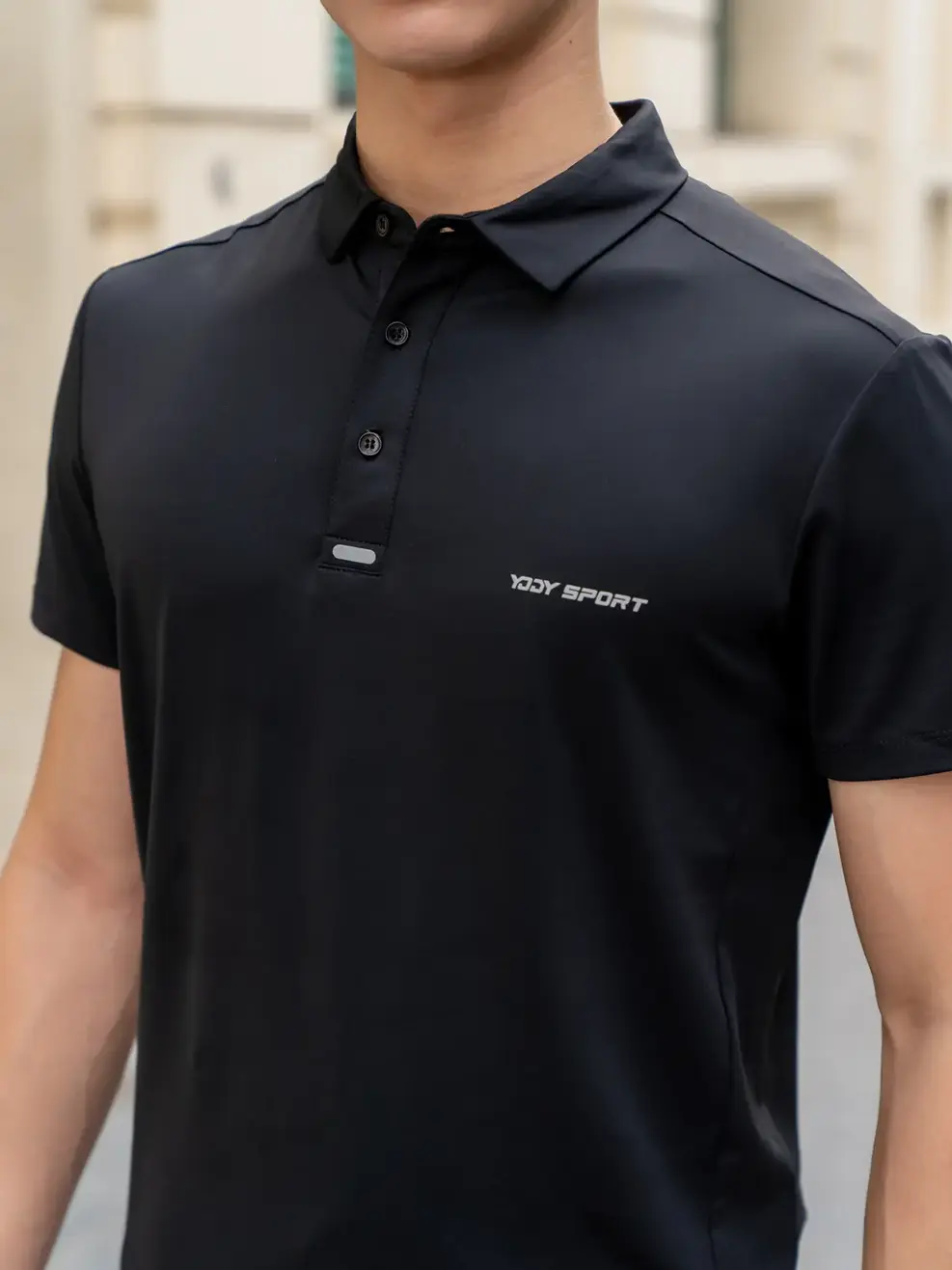 Polo thể thao nam Umorfil - Đen - 2XL