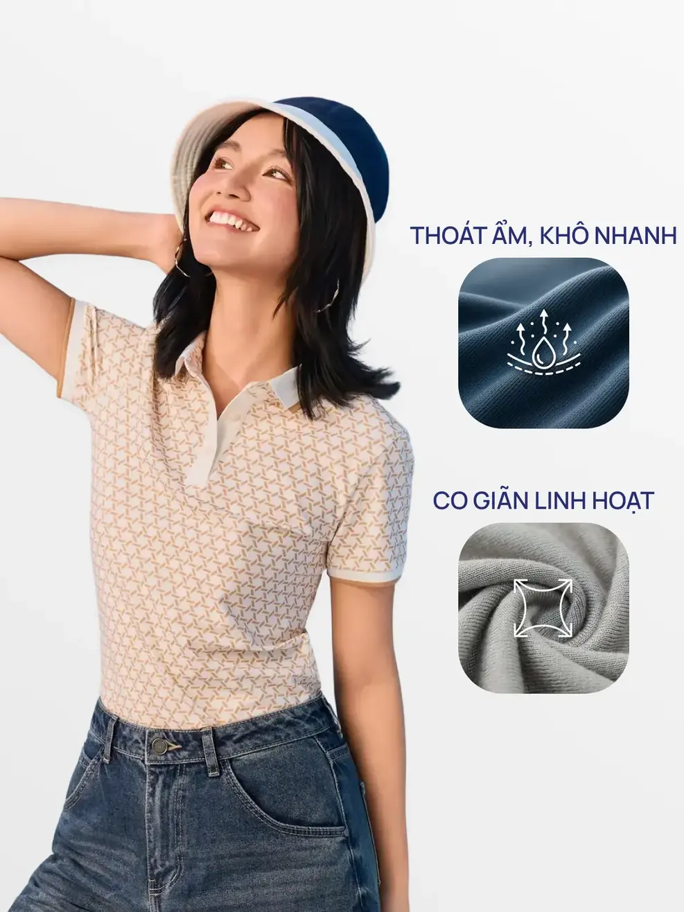 Áo Polo In Tràn Hoạ Tiết - Hoạ Tiết Be 004 - XS