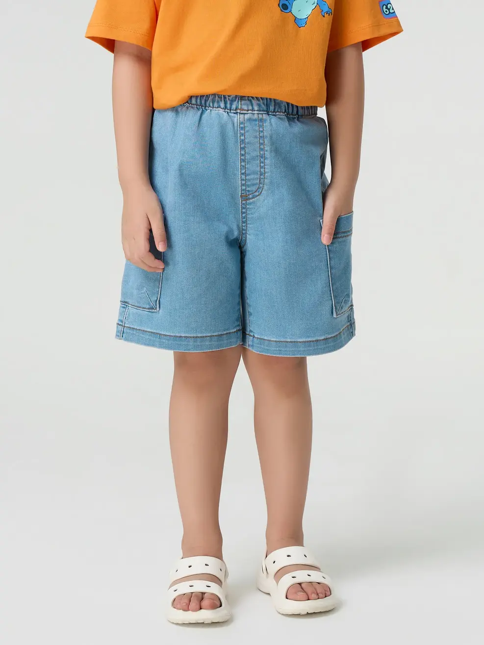 Quần Jeans BéTrai Túi Ốp Sườn - Màu chàm 001 - 4-5