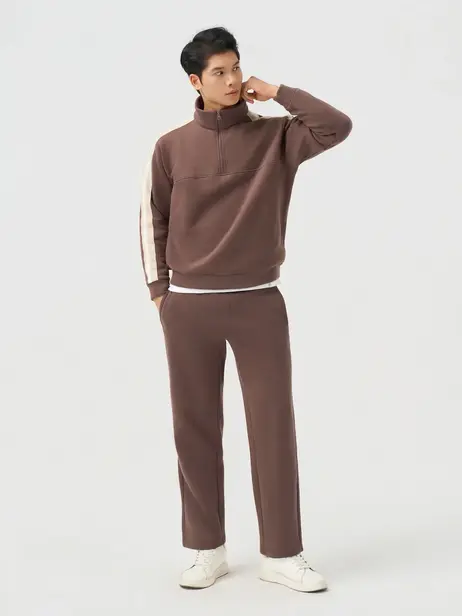 Bộ Đồ Nam Half Zip Phối Dây Dệt