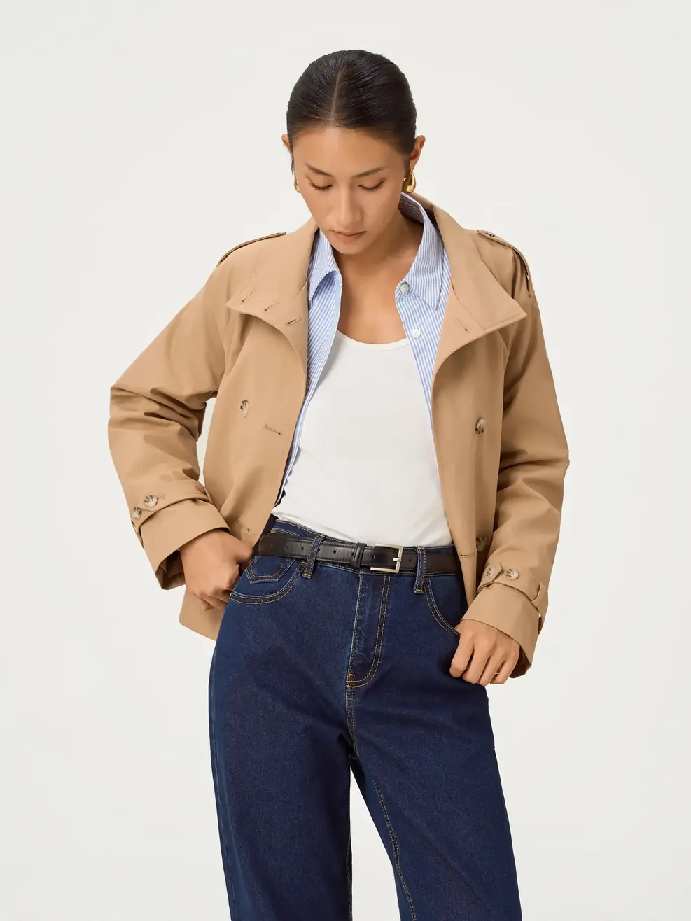 Áo Măng-tô TRENCH CASUAL - Màu nâu 020 - S