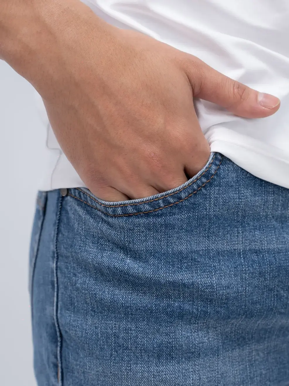 Quần Jean nam Cotton USA Phom Regular - Xanh nhạt - 33